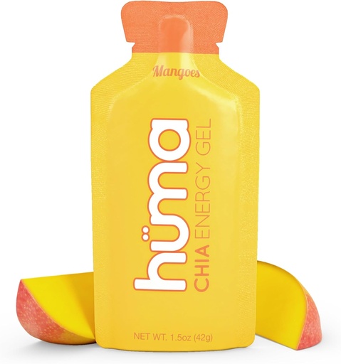[BRSWIHYECYCGCHT6] Huma Chia Energy Gel, Mangoes, 12 Gels - Premier Sports Nutrition for Endurance Exercise