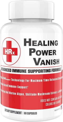 [BRSWGHYOOUPAAFA7] Herp Rescue Power Healing Vanish, Immune Support for Women, Mushroom Supplement, Pure Shiitake Mushroom, Beta Glucan, Red Marine Algae, 60 kapsułki