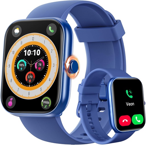 [BRSRAZQTO57RUGQ6] ENOMIR Smart Watch for Women Men (Answer/Make Calls) Compatible with iPhone/Android/Samsung, Alexa Built-in, [1.91" HD Screen] Waterproof Fitness Watch with Heart Rate/Sleep/SpO2 Monitor(Blue)