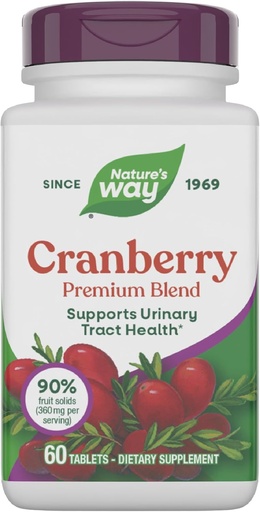 [BRSWIYT7DEAAAEDI] Nature's Way Premium Blend Cranberry, Urinary Tract Health Support* Supplement with Vitamin C, 60 Tablets