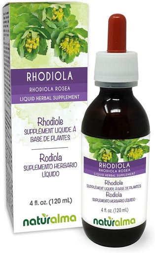 [BRSWYCTYDINWODI6] Naturalma Rhodiola rosea (Sedum roseum roseum) Root Alcohol-Free Tincture - 4 fl oz Liquid Extract in drops - Herbal supplement - Vegan