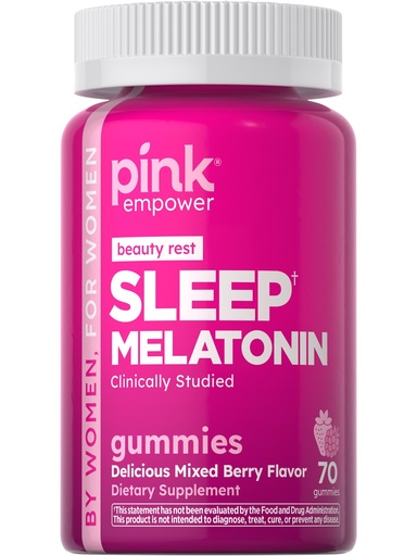 [BRSWYZT7PMFA4HT7] PINK Melatonin Gummies 10mg | Max Potency | Mixed Berry Flavor | Vegan, Non-GMO & Gluten Free Supplement