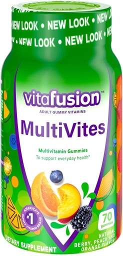 [BRSWIY34AAHGI2DM] Vitafusion Multi Vites Gummy Vitamins, Berry, Peach e Orange - 70 Gummies