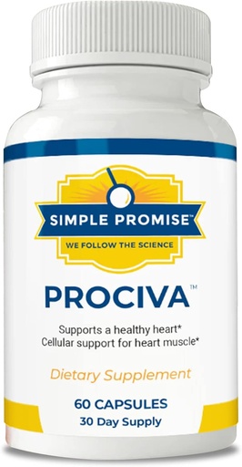 [BRSRMBL2OZ5B6ELK] Simple Promise Prociva - Arjuna Bark Extract Heart Health Supplement with Folic Acid, Vitamin D & Magnesium - Herbal Blood Pressure Support & Healthy Heart Maintenance for Men & Women - 60 Capsules