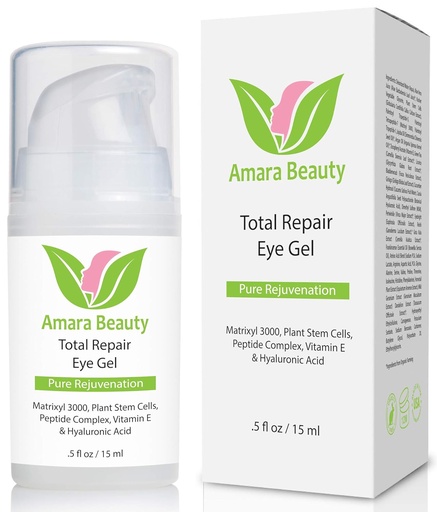 [BRSWIGL7CAMBYEA5] Amara Beauty Eye Cream Gel for Dark Circles and Puffiness with Peptides & Hyaluronic Acid, 0.5 fl. oz.