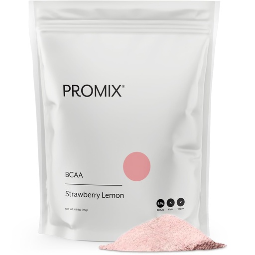 [BRSWGAA3AF5AI3IZ] Promix BCAA Post-Workout Energy Powder - 5g Micronized BCAAs, Sugar Free, Plant Based, Vegan, Keto - Strawberry Lemon - 30 Servings (Pack of 1)