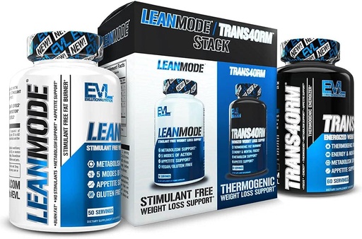 [BRSWKEYEOMHAMDDU] Pérdida de peso EVL Soporte Stack - Trans4orm Thermogenic Fat Burner & Metabolism Pills de apoyo con extracto de grano de café verde y Forskolin Plus LeanMode Non-Stimulant