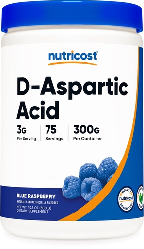 [BRSWKGT4CIMGCE34] Nutricost D-Aspartic Acid (DAA) Powder 300G (Blue Raspberry) - Flavored D-Aspartic Acid Powder Supplement
