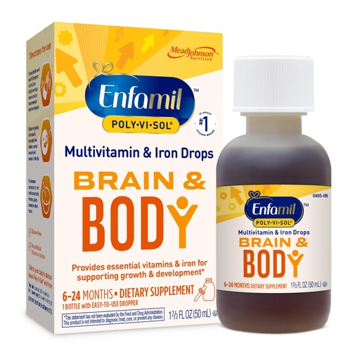 [BRSWIYQOAR5R6GY5] Enfamil Baby Vitamins Enfamil Poly-Vi-Sol 8 Multi-Vitamins & Iron Supplement Drops for Infants & Toddlers, Supports Growth & Development, 50 mL Dropper Bottle