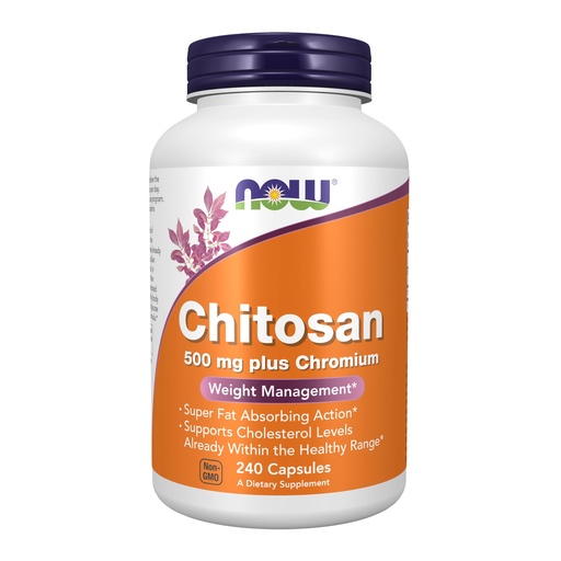 [BRSWIY32BQNBQDTK] NOW Supplements, Chitosan 500 mg plus Chromium, Weight Management*, 240 Veg Capsules