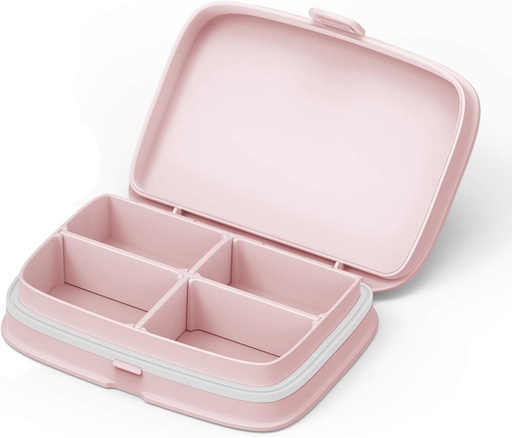 [BRSWY2QFCAFBGAY3] Slim Pill Case - Portable Pill Organizer with Removable Compartments - Leakproof Pill Holder for Daily Medication