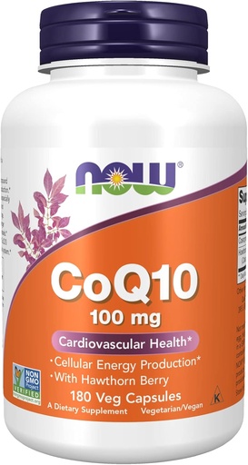 [BRSWIYYKAJ6BAEA3] CoQ10 with Hawthorn Berry Vegetarian, 100 mg, by Now Foods