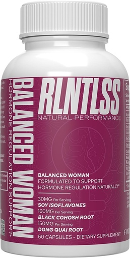[BRSROFQTAAPAYDQ2] RLNTLSS Balanced Woman - Natural Hormone Regulation Support - 1250 + mg per servering - Kvinnors Premium Hormonal Imbalance Supplement - 11 Active Ingredient Complex - Tillverkad i USA - (60 kapslar)