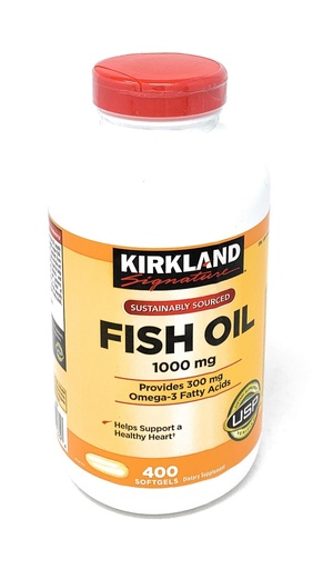 [BRSWKHTZCB4QAYLE] Kirkland Signature Fish Oil Concentrate with Omega-3 Fatty Acids, 800 Softgels, 1000mg