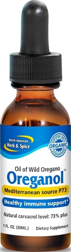 [BRSWIY3QB4PAACD2] NORTH AMERICAN HERB & SPICE Oreganol - 1 fl. oz. - Unprocessed, Wild, Organic Oregano Oil - Mediterranean Source P73 - Non-GMO - 432 Servings