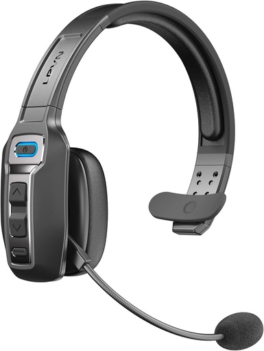 [BRSW2HA3BB6GE3YV] Auriculares Bluetooth LEVN con micrófono, Auricular Bluetooth Trucker con botón AI Noise Cancelando &amp; Mute, Auriculares Inalámbricos en el oído 60 Hrs Tiempo de trabajo, para Trucker Home Office Remote Work Zoom