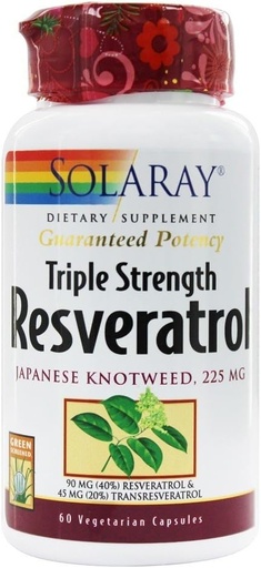 [BRSWIYD6AIBAMGTA] Solaray Triple Strength Resveratrol - 225 mg - 60 Vegetarian Capsules