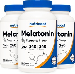 Nutricost Melatonin 5mg, 240 Capsules (3 Bottles)