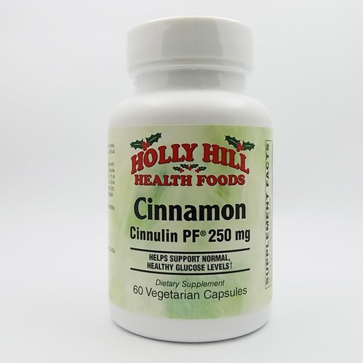 [BRSWKZI5BMPBA2DM] Holly Hill Health Foods, Cinnamon, Cinnulin PF 250 MG, 60 Vegetarian Capsules