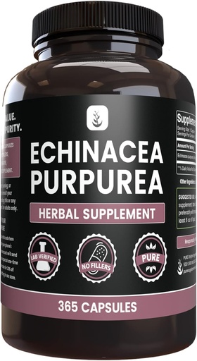 [BRSRMEI2PMNAYYLF] 純粋な元のINGREDIENTSのEchinaceaのpurpurea (365のカプセル)マグネシウムか米の注入口無し、常に純粋、実験室は確認しました