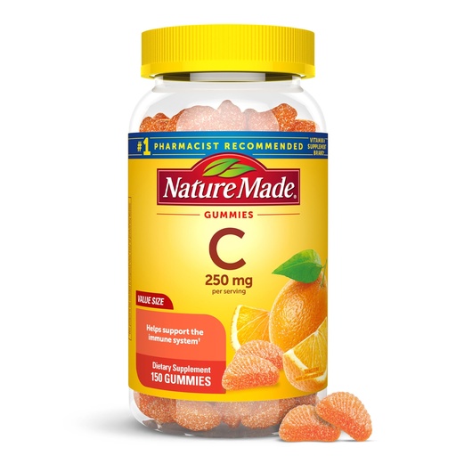 [BRSWIGYGAEEB62I7] Nature Made Vitamin C 250 mg Per Serving, Dietary Supplement for Immune Support, Vitamin C Gummies for Adults, 150 Gummies, 75 Day Supply