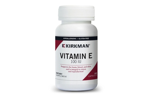 [BRSWIATRA4PGC2TU] Kirkman Vitamin E 100 IU - Hypoallergenic || 100 Vegetarian Capsules || Supports Immune System || Gluten Free || Casein Free || Soy-Free