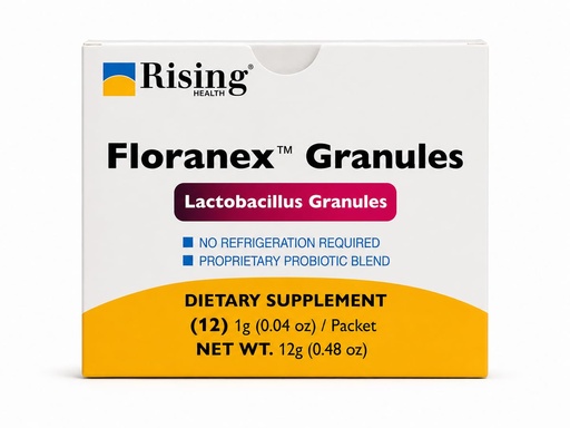 [BRSWIYY7CB5ACCQZ] Rising Health Floranex™ Lactobacillus Probiotic Dietary Supplement Granules for Digestive & Gut Health, Daily Probiotic Support - 12 Packets