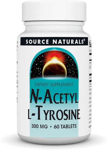 [BRSWIYTYOUEBW336] Source Naturals N-Acetyl L-Tyrosine Dietary Supplement, 300 mg - 60 Tablets