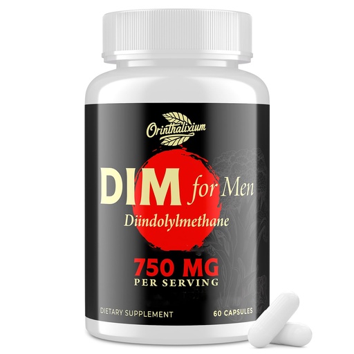 [BRSRAA35DN7WM3YU] Orinthalixium DIM for Men 750MG – Hormone Balance, Estrogen Support for Men, DIM Supplement, Detox, Vitality & Fitness Performance–Chrysin & Black Pepper Extract, 60 Capsules (1 Bottle)