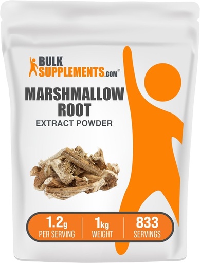 [BRSWKHD2CYBQ2HTH] BulkSupplements.com Marshmallow Root Extract Powder - Marshmallow Root Supplement, Herbal Supplement - Gluten Free, 1.2g per Serving, 1kg (2.2 lbs) (Pack of 1)