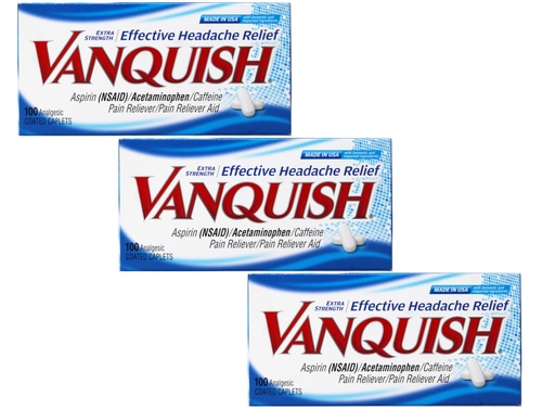 [BRSWIZQ3CEFGEDLG] Vanquish Extra Strength Pain Reliever Caplets-100 ct. (Pack of 3)