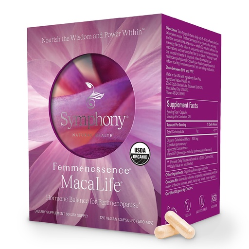 [BRSWIZABPIOWYGTC] Femmenessence MacaLife – Clinically Proven Perimenopause Supplement for Women – Natural Hormone Balance, Mood, Hot Flashes & Night Sweats Relief – 120 Organic Vegan Capsules (60 Day Supply)