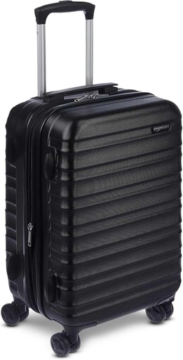 [BRSWGYY7AR6BUYDJ] Basics 21" Hardside Carry-On Luggage, Hardshell Куфар с колела, Разширяем За до 25% Повече пространство, С Scratch-Resistant Повърхност, Четири многопосочни Колела, черни