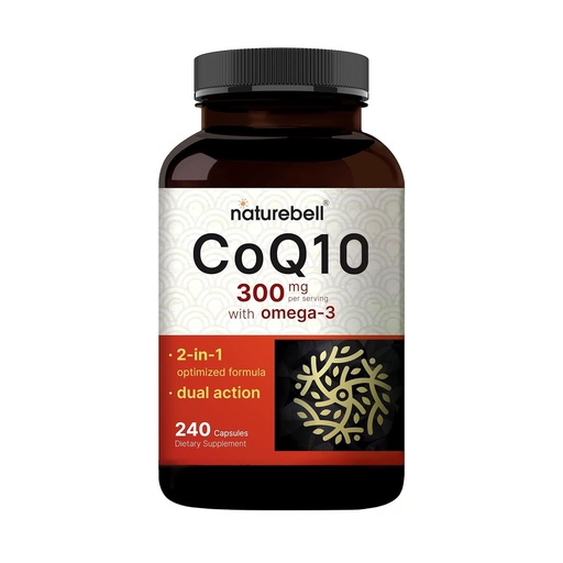 [BRSROHYCOACRMHTH] NatureBell CoQ10 300mg - 240 Capsules - High-Potency Support for Healthy Heart - Daily Energy & Vitality Aid with Antioxidant Support - Easily Absorbed Ubiquinone & Omega-3*