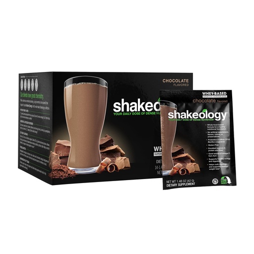 [BRSRAZQECF4BUCTA] BODi Shakeology Whey-Based Protein Powder – Gluten-Free Superfood Shake with Vitamins & Minerals – Helps Support Healthy Weight Loss & Gut Health, Chocolate, 14 Individual Packets