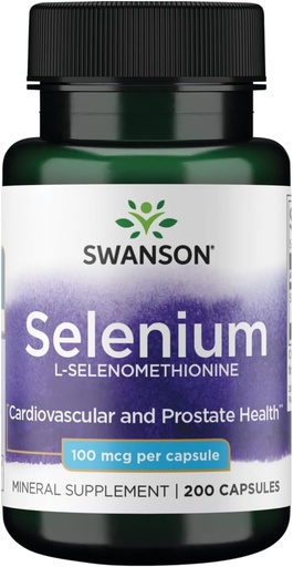 [BRSWKHQQBAOQEDLH] Swanson Selenium (L-Selenomethionine) 100 mcg 200 Capsules