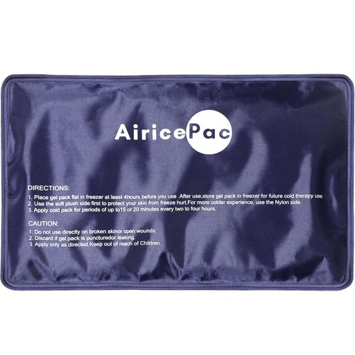 [BRSROAQBDEJRUFYU] AiricePac Ice Packs for Injuries Reusable, Gel Cold Pack for Knee Neck Shoulder Ankle Elbow Hip Back Pain Relief, Cold Compress Therapy for Swelling, Bruises, Surgery, 7”x 11”, Blue