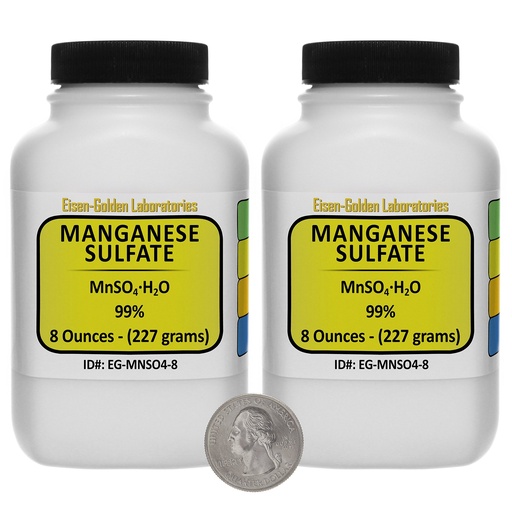 [BRSWKZQAOYGAIEQV] Manganese Sulfate [MnSO4(H2O)] 99% AR Grade Powder 1 Lb in Two Space-Saver Bottles