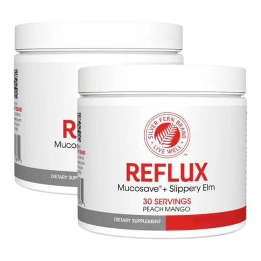 [BRSRAEDQAR7RMFYY] Reflux Digestive Supplement - Peach Mango Flavor - Each Tub = 30 Scoops = 30 Servings - Mucosal Support for Acid Issues - with Mucosave FG and Slippery Elm Bark (2 Tubs)