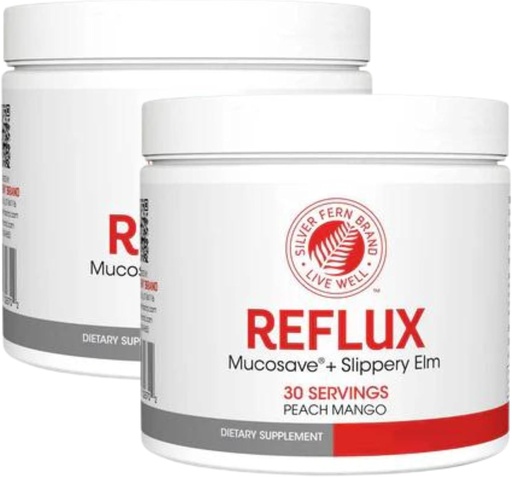 [BRSRAEDQAR7RMFYY] Suplemento Digestivo de Reflujo - Peach Mango Flavor - Cada Tub = 30 Scoops = 30 Servings - Apoyo Mucosal para Problemas Ácidos - con Mucosave FG y Slippery Elm Bark (2 Tubs)