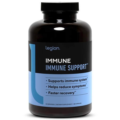 [BRSWYZTRCN4GMCA3] LEGION Immune- Immune Booster for Adults, Natural Immunity System Support w/Vitamin C (500mg), American Ginseng, Guduchi, and Garlic Supplement.