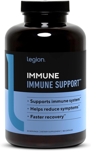 [BRSWYZTRCN4GMCA3] LEGION Immune- Immune Booster for voksne, Naturlig immunisme System Støtte w/Vitamin C (500 mg), American Ginseng, Guduchi, og hvitløk Supplement.