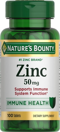 [BRSWIYQOAAMGYAI5] Nature’s Bounty Zinc 50mg | Immune System, Skin, & Antioxidant Health Support | Contributes to DNA Formation | Vegetarian, Non-GMO, Gluten Free | 100 Caplets, 1 Serving Per Day for Daily Health