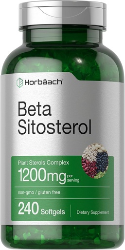 [BRSWGAAFCUIWE3AZ] Horbäach Beta Sitostrostero 1200mg  по 240 Softgel капсули по Мега декорация по мега растението Sterols Комплекс по не-GMO, Gluten Free Addition