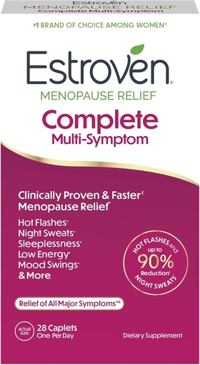 [BRSWGHDROJ5GO2Q3] Estroven suplemento completo de la menopausia multi-síntoma para mujeres, 28 Ct., Ingrediente de Probación Clínica Proveer Alivio de la menopausia &amp; Sudaderas nocturnas " Alivio Flash caliente* Libre de drogas " No GMO