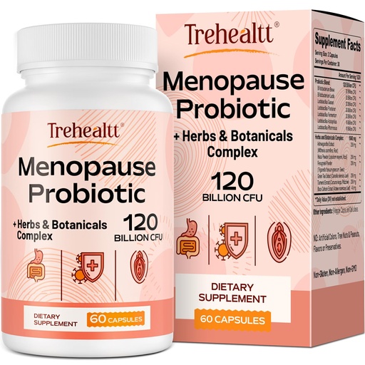 [BRSROAIQBMBREDQZ] Menopause supplements for women, 120 Billion CFU Probiotic, 13-in-1 Herbs & Botanicals Complex, for Hormone Menopause, Hot Flashes, Night Sweats, Mood Swings, Sleep Disturbances, Vegan, 60 Capsules