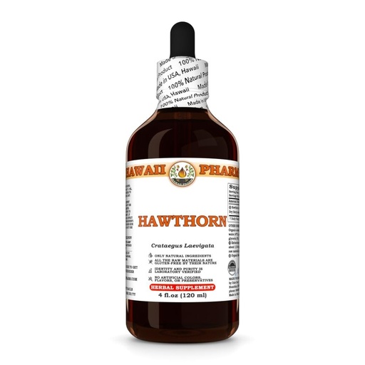 [BRSRAH37CF5RSDTO] Hawaii Pharm Hawthorn Extract, Tincture for Heart Wellness, Supports Circulation, Promotes Lipid Balance, Antioxidant Rich, Boosts Immune Strength - 4 fl.oz