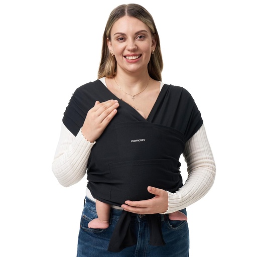 [BRSW22QRPMPAO3TU] Momcozy Baby Wrap Carrier, Easy to Wear Infant Carrier Slings, Lightweight Hands Free Baby Sling, Adjustable Baby Carriers for Newborn to Toddler 8-35 lbs, Black