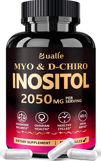 [BRSRAFAKBEORUH3A] Bualle Myo-Inositol & D-Chiro Inositol Supplement (40:1) Blend to Support Hormone Balance for Women