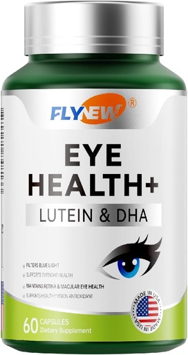 [BRSRAEAYAEHWEHTF] Eye Health Supplement, Eye Care with Lutein& DHA, Anthocyanin Rich Blueberry Extract, Zeaxanthin from Marigold Flower Extract丨Made in USA 60 Capsules